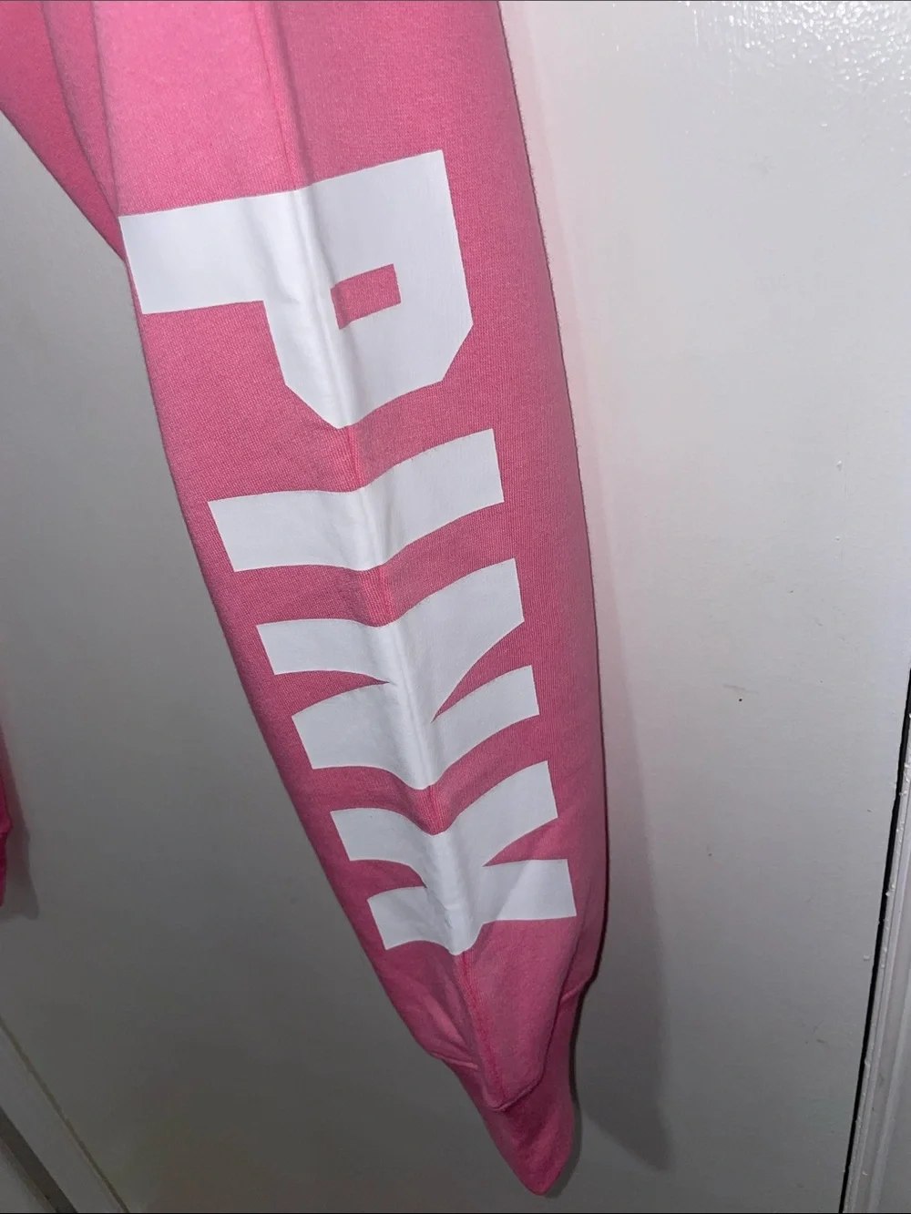 PINK Victoria's Secret Pink Zip Hoodie & Joggers Set with White Logo